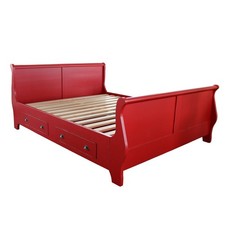Massivholzbett 160x200 cm rot