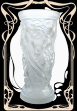 Curt Schlevogt Gablonz Böhmen Art Deco drei Grazien Erotik Glasvase 36CM Lalique