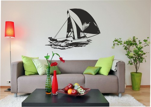 Wandtattoo segelboot - wandtattoo:,