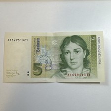 5 DM Schein Banknote 1991 Sehr