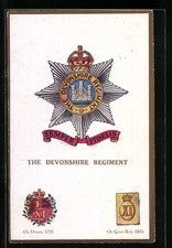 Ansichtskarte Britisches Regiment, The Devonshire Regiment, On Drums 1751 