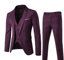 Herren Slim Fit Anzug 3Tlg