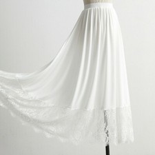 Damen Lang Unterrock Spitze