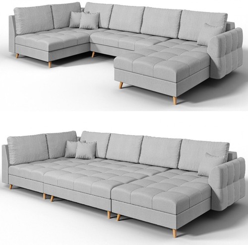 Ecksofa form hellgrau samt - ecksofa,