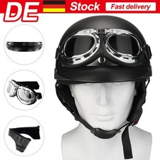 Schwarz Motorrad Helm Retro
