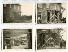 4 x Privat-Foto Breinig b. Stolberg, Aachen, Bau Lebensmittel - Geschäft um 1958