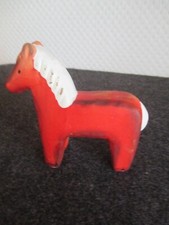 Schwedische Kunst "Dala"  Pferd orange-rot ca. 8 cm hoch Vintage
