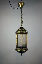 Wiener Jugendstil Deckenleuchte - Messing / Glas - Flur, Lobby, Eingang.