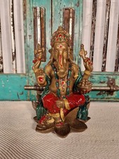 Handbemalt Lord Ganesha Hindu Gott Tempel Statue Figur Ornament Skulptur