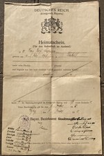 Heimatschein Deutsches Reich
