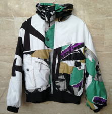 Vintage 1990er, L'AGRESSION Skijacke, Reißverschluss & Druckknopfverschluss