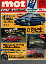Zeitschrift MOT Auto #2 von 1986 Audi Renault Opel Alpine V6