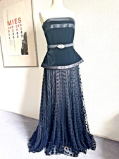 Extravagantes, zeitloses, schwarzes Vintage Abendkleid Größe 36 lang