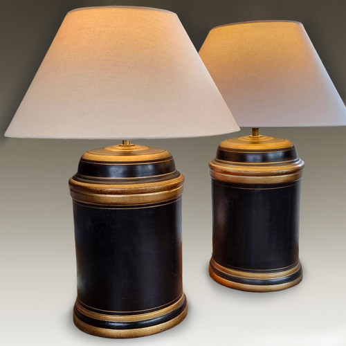 Vintage paar tole lampen - lampen,