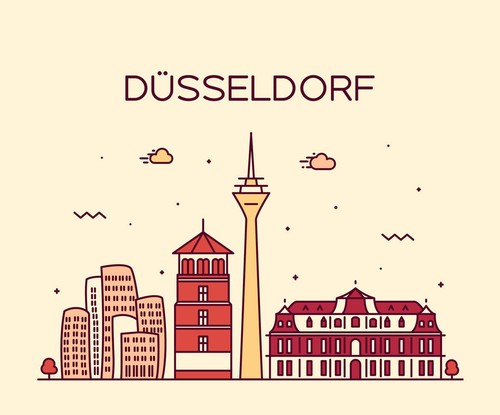 Wandbild dusseldorf skyline - dusseldorf,