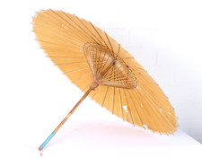 Antiker Bambus chinesischer Regenschirm Sonnenschirm Vintage alt Ø 96 cm