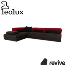 Leolux Panton next Stoff Ecksofa Grau Rot Sofa Couch
