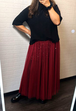 Samt-Tüllrock Maxirock mit