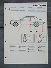 FORD KNUDSEN TAUNUS TC1 + COUPE Hohlraumschutz Versiegelungs Plan Orig70er A42S.