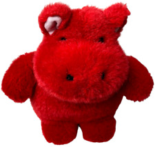 Nilpferd Rot Stofftier Retro