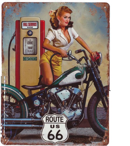 Blechschild route pinup - "route, 66"