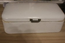 Schöner alter  Brotkasten Emaille Rarität Retro weiß