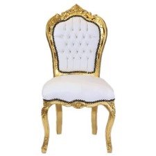 Barockstuhl Stuhl Weiß Gold