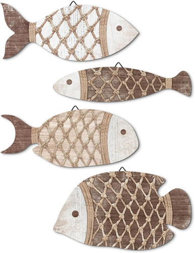 4er set wanddeko fische - wanddeko,