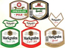 5 alte Bieretiketten Dressler