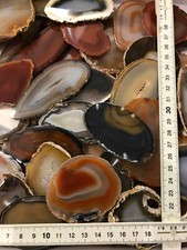 25 Achate Scheiben ungefärbt