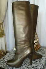 Italienische Vintage Stiefel Vollleder Bronzefarben Gr. 37,5 Unikat NEU
