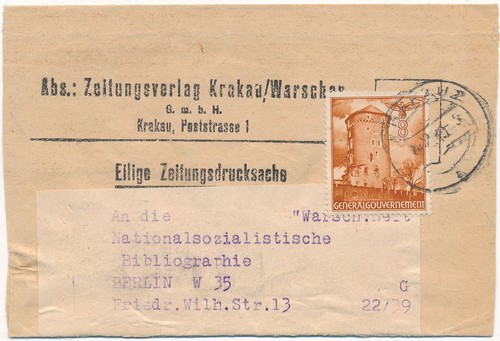 Einzelfrankatur auf streifband - einzelfrankatur,