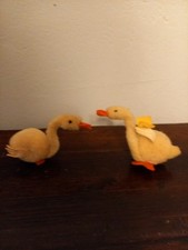 2 Steiff Wollminiatur Schwäne | 2505,4??, Sechziger Jahre,  9 cm,  guter Zustand