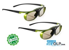 2x 3D Brille DLP Pro Lime Heaven für 3D Beamer von BenQ Optoma Acer LG