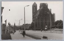 Prenzlau - Marienkirche im Gerüst DDR-Flagge Fahnen - Altes Foto 1970er
