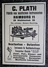 C. Plath , Fabrik von nautischen Instrumenten  , alte Reklame , 1914 , (A47)