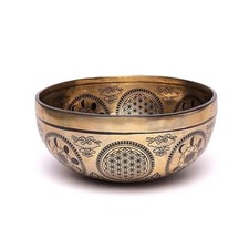 Lasergravierte Klangschale Metatrons Würfel -- ±1400-1600 g ; ±22-24 cm	