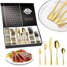 Edelstahl Besteckset 30-teilig für 6 Personen - Tafelbesteck Essbesteck Set Menü