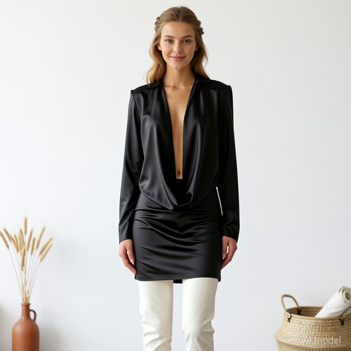 Abend glam knielang kleid - abend,