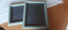 2 Bilderrahmen Holz petrolfarben