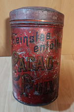 Große alte Blechdose Cacao Pulver um 1900, rot-gold, Kolonialwaren Antik
