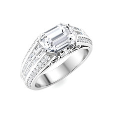 Platin Herren Bandring 4,00 ct