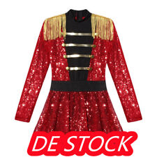 DE~iEFiEL Mädchen Zirkus Kostüm Pailletten Kleid Zirkusdirektor Cosplay Karneval