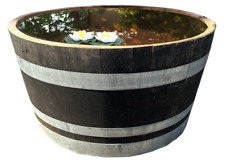 halbes Holzfaß Miniteich Weinfaß halbiert Holzfaß Faß Pflanzkübel Rollen Griffe