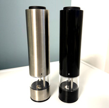 Silvercrest elektrische Salz- + Pfeffermühle Silber/Schwarz (Edelstahl)