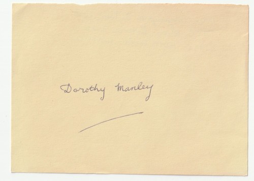 Dorothy manley - †, (gbr)