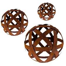 Kugeln aus Blechstreifen in Edelrost - Vintage Gartendeko Rost Metall Deko Kugel