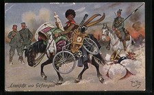 Künstler-AK Arthur Thiele: Erwischt und Gefangen, Kosake mit Diebesgut, Grammop 