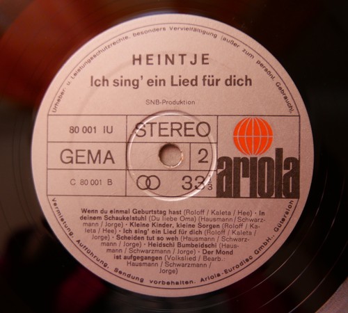 Vinyl schallplatte heintje - vinyl,