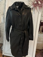 Bershka Lederimitat Mantel Gr.XS Schwarz